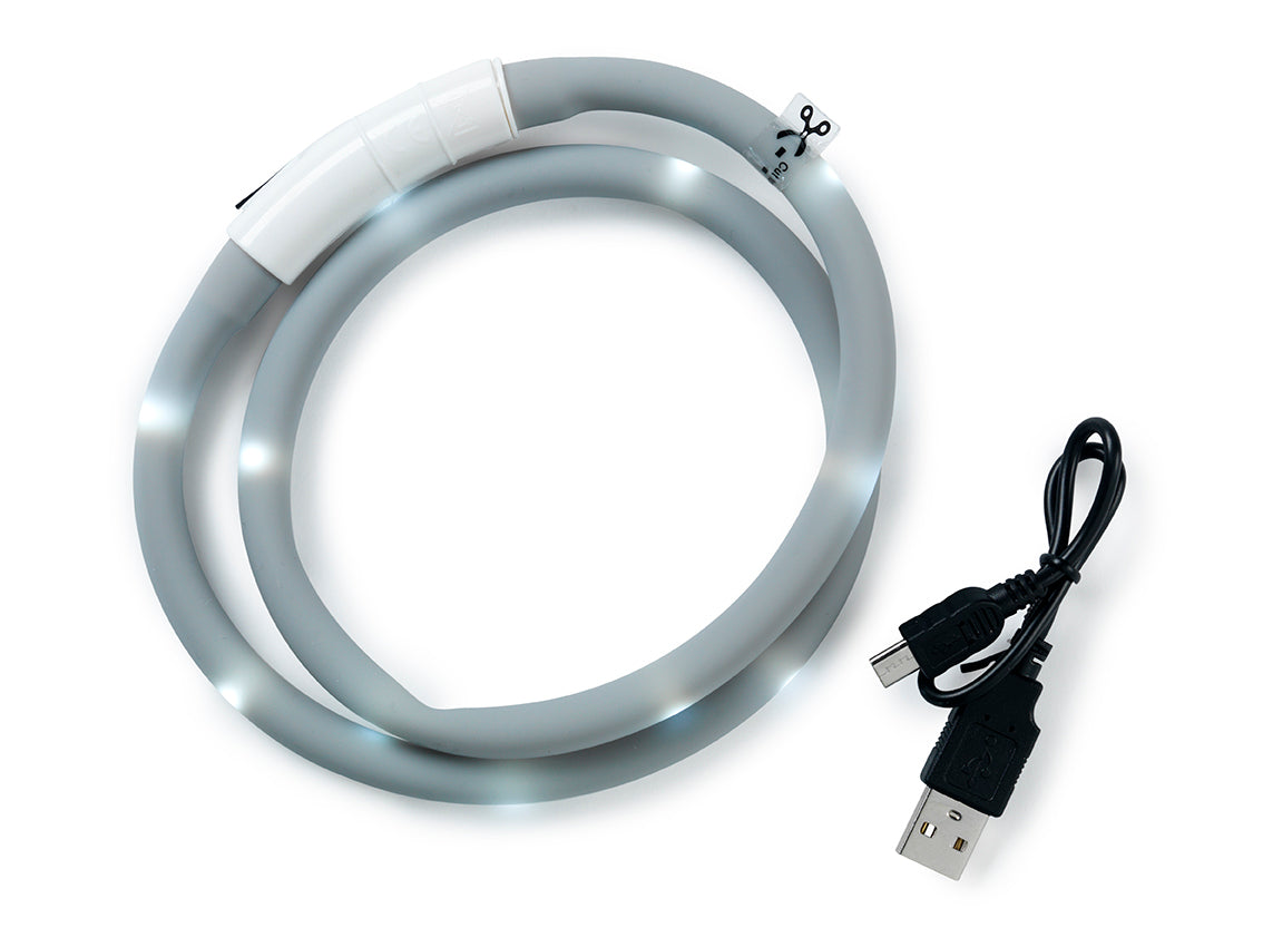Blinkhalsband LED Grå