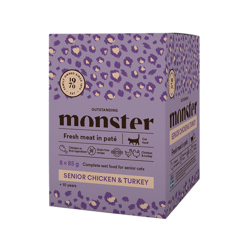 Monster Cat Pouches Senior Chicken & Turkey